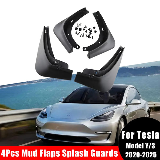4Pcs/set Mud Flaps Splash Guards For Tesla Model 3 2026-2026 2026 2026+ Front Rear Wheel Mudguard Guard Fender