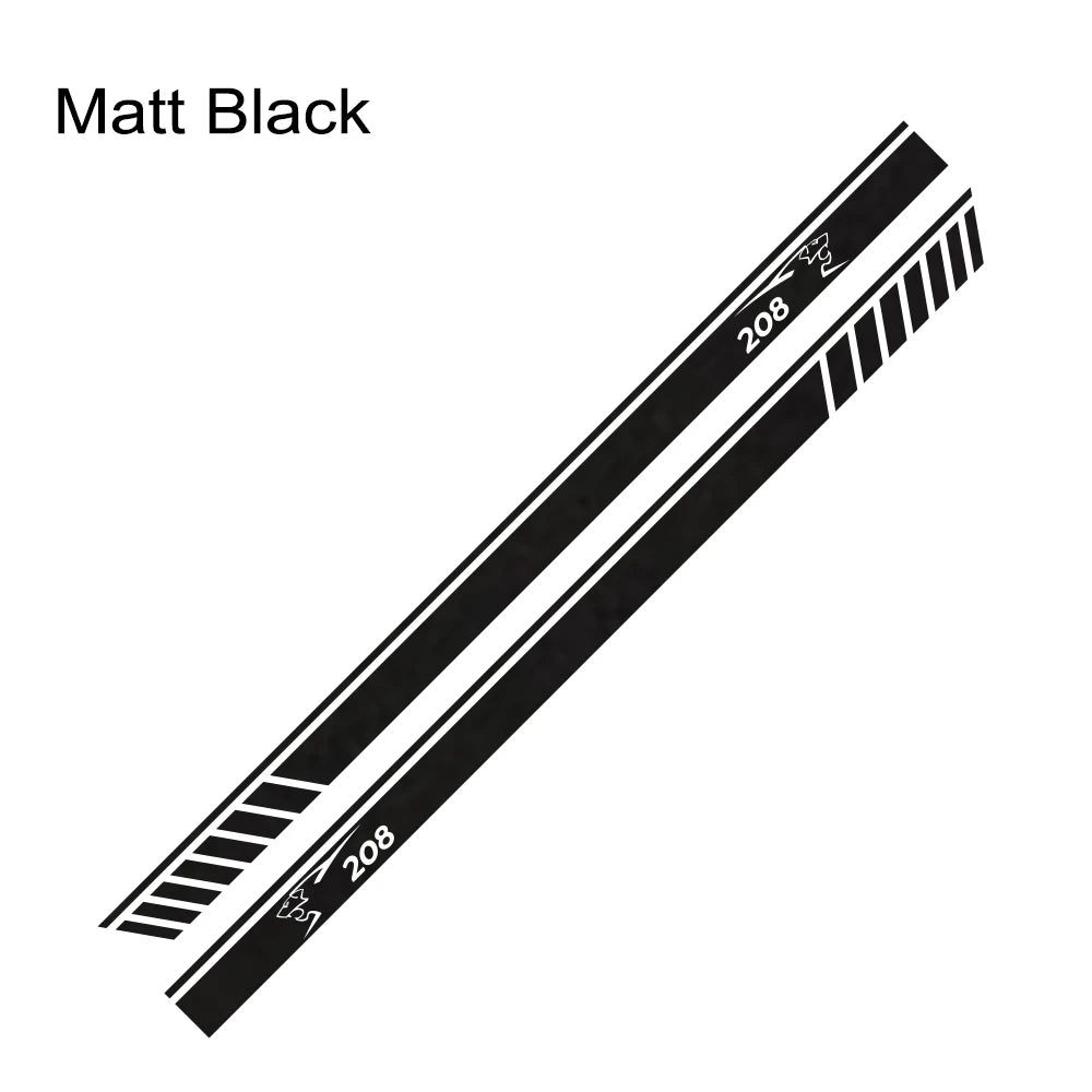 Car Door Side Stripe Decal – Vinyl Film Compatible with Peugeot 206 207 208 307 308 407 408 508 2008 5008 RCZ
