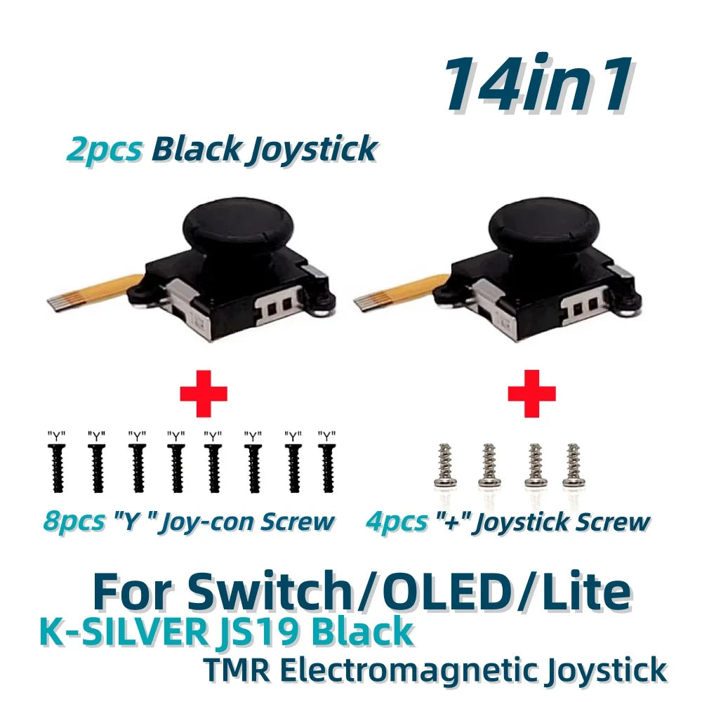 2/10pcs K-SILVER JS19 for Switch Joy-con TMR Joystick Replacement Magnetic Sensor 3D Analog Stick for Switch OLED