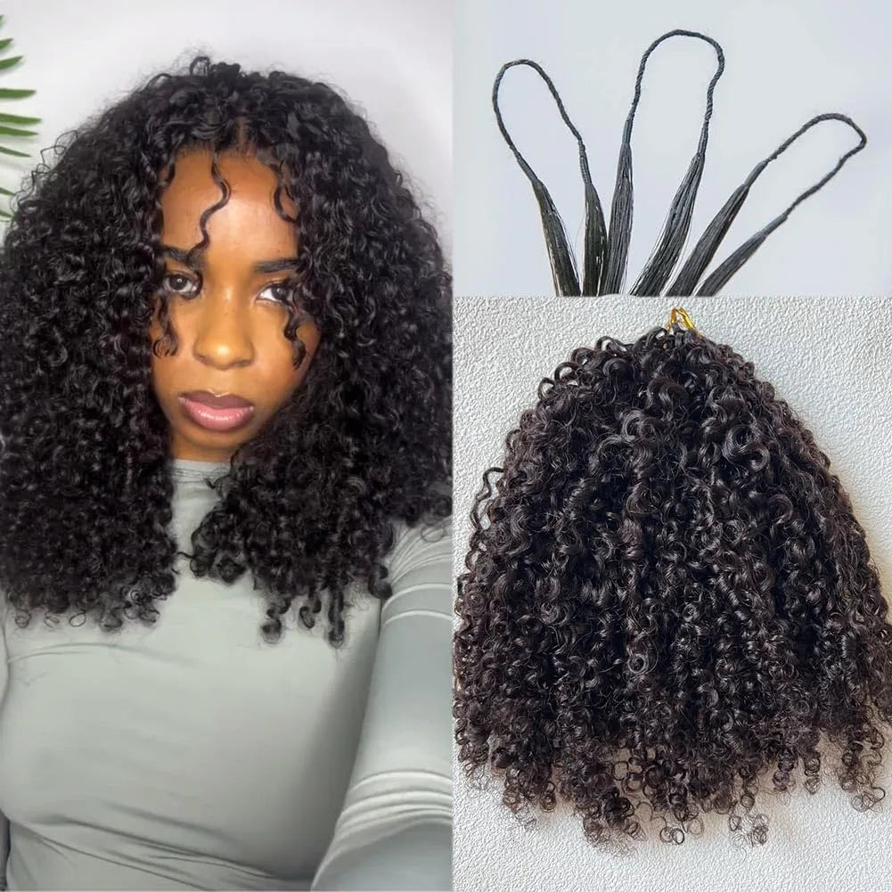 Curly Crochet Human Hair Hair Feather Knotless Pre-Separated Crochet Hair Extensions For Braiding Women Brazilian Human Bundles