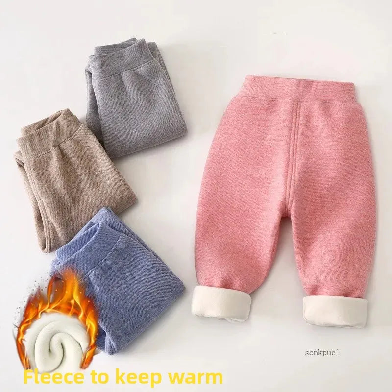 Kids Fleece Thermal Leggings - Thick Warm Inner Pants - photo 3