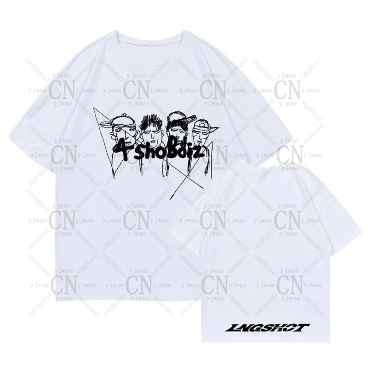 LNGSHOT Member Portrait Graphic T-Shirt Ohyuan Woojin Louis Ryul Kpop Fashion Retro Shirt Summer Men Women Beach T-shirt