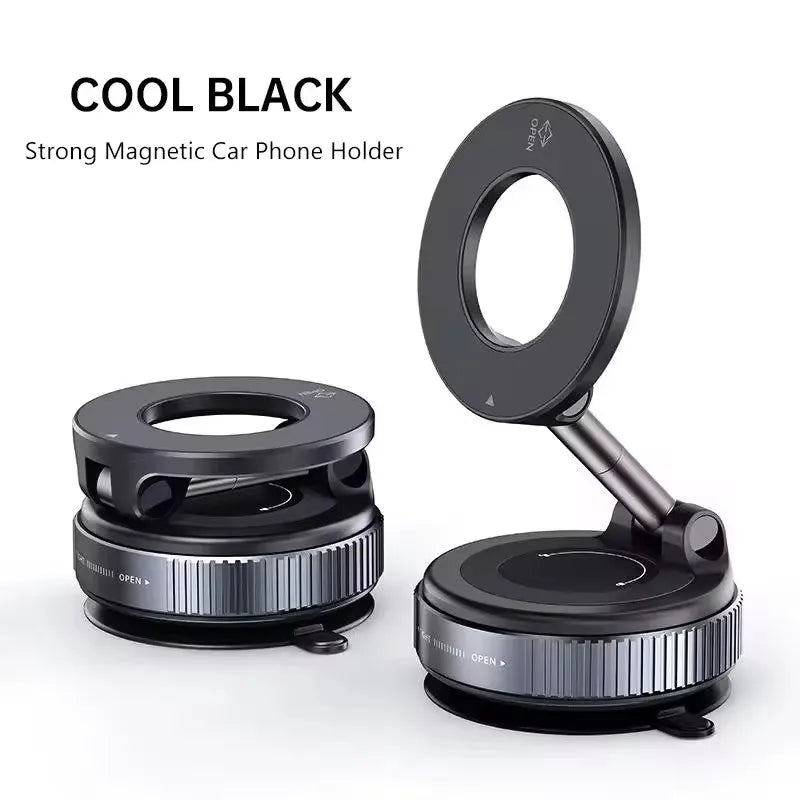 360° Magnetic Car Phone Holder – MagSafe Compatible, Vacuum Suction, 16-Magnet Mount | Universal 4.7"+ | Dashboard & Windshield