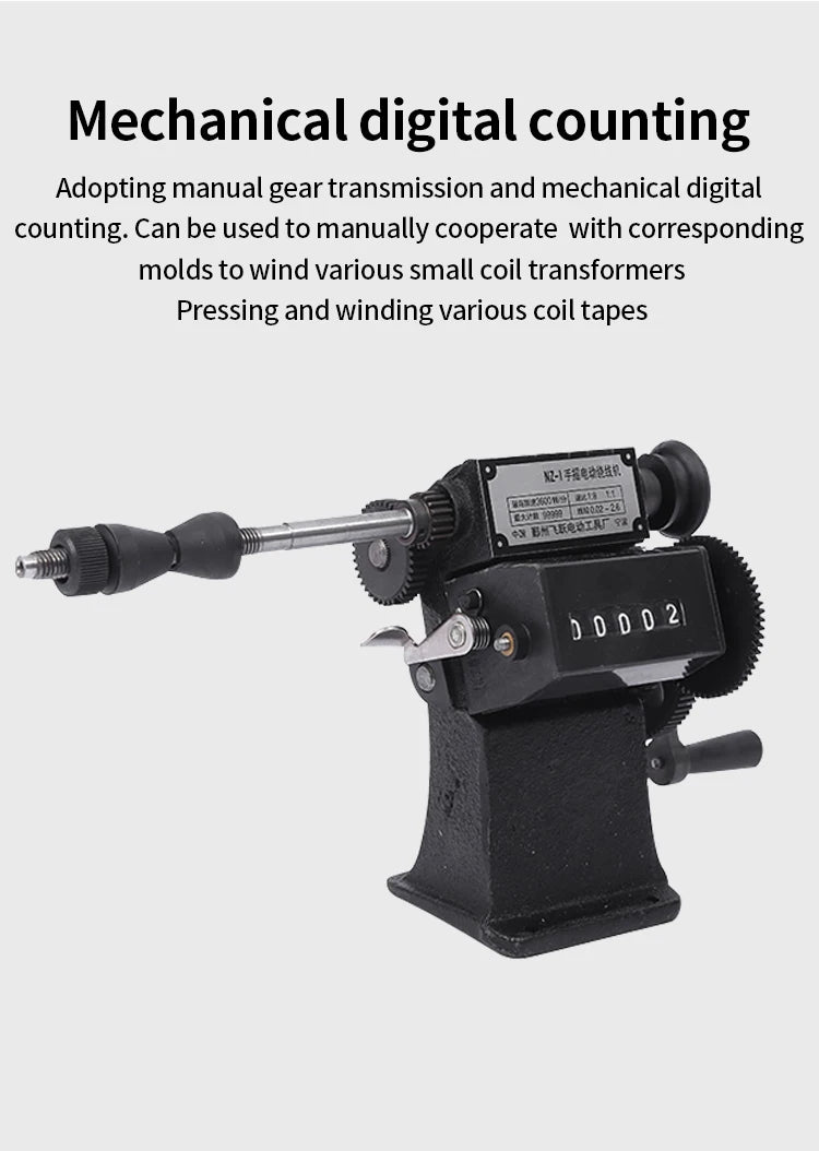 NZ-1 Hand Cranked Coil Winding Machine – Mechanical Counter Small Winding Tool