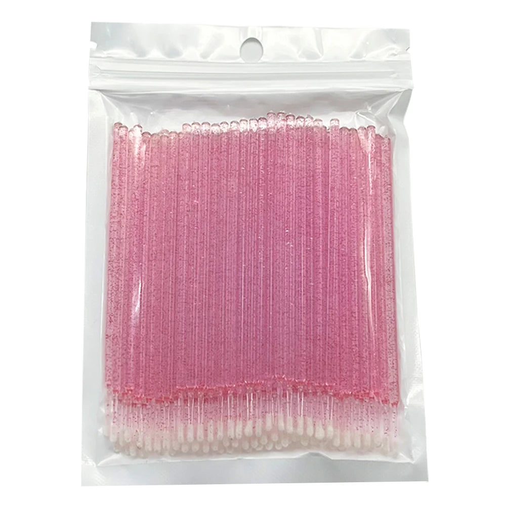 MMAlto 100pcs Eyelash Cleaning Microbrushes – Micro Cotton Swab Makeup Remover & Lash Extension Cleaning Tool | 14 Colors