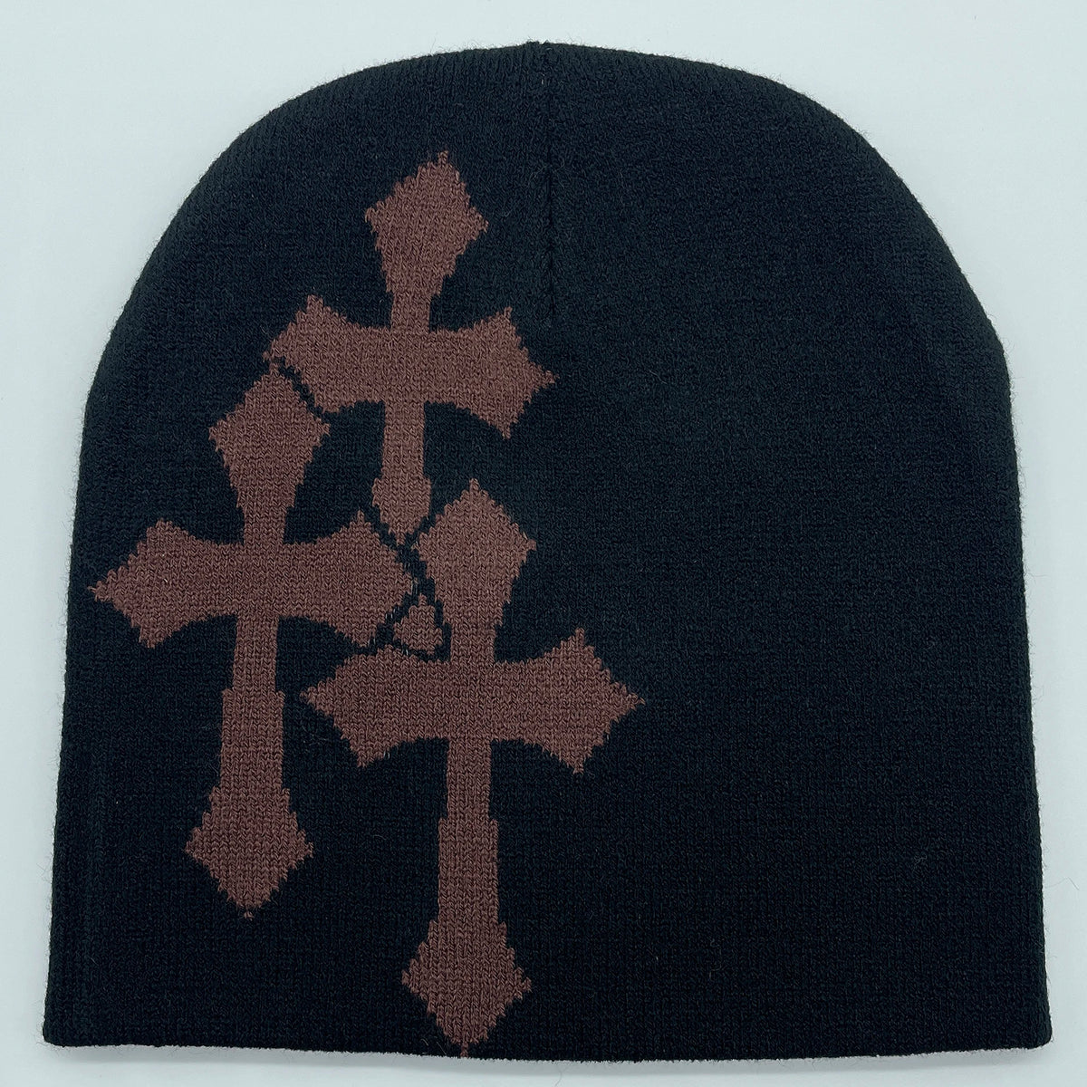 Cross Jacquard Knit Beanie, Hip Hop Hat