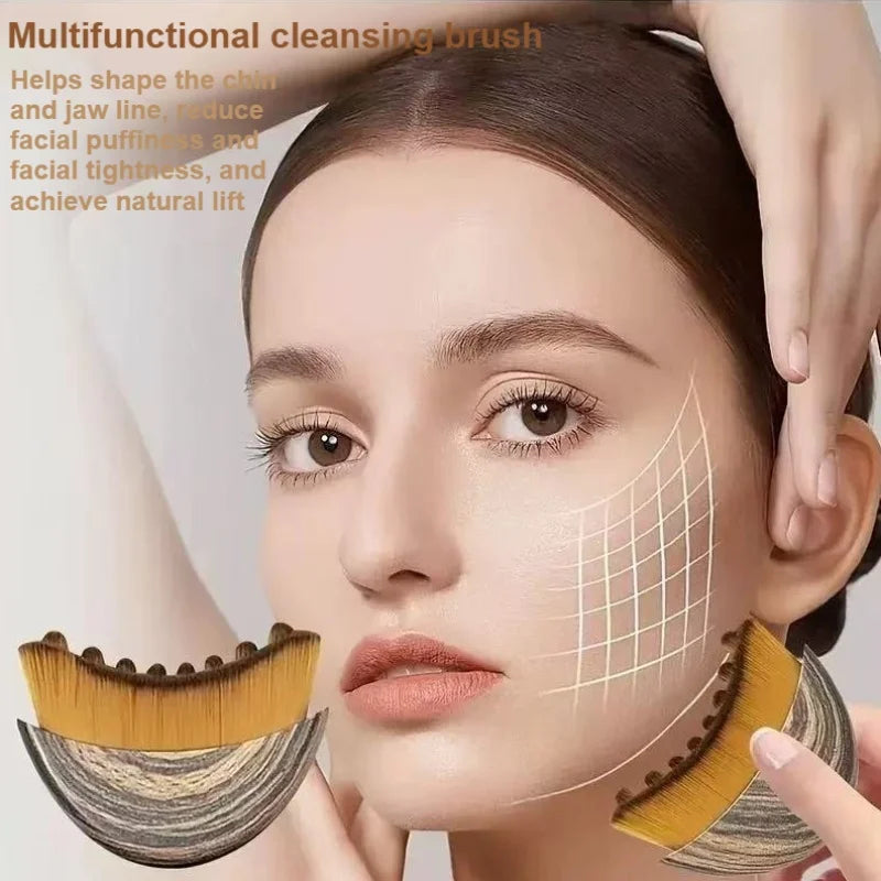 Multi-Functional Lymphatic Contour Facial Brush, Gua Sha Eye And Neck Care Brush, Dry Face Brush, Comfortable And Soft, Suitable