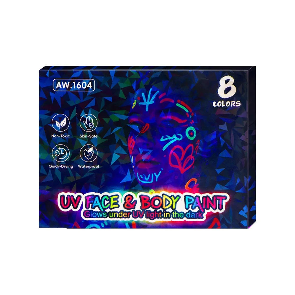8 Colors/set Neon UV Fluorescent Acrylic Paint Pens, Paint Markers, Glow in The Dark Bright DIY Luminous Marker Pen Art Supplies
