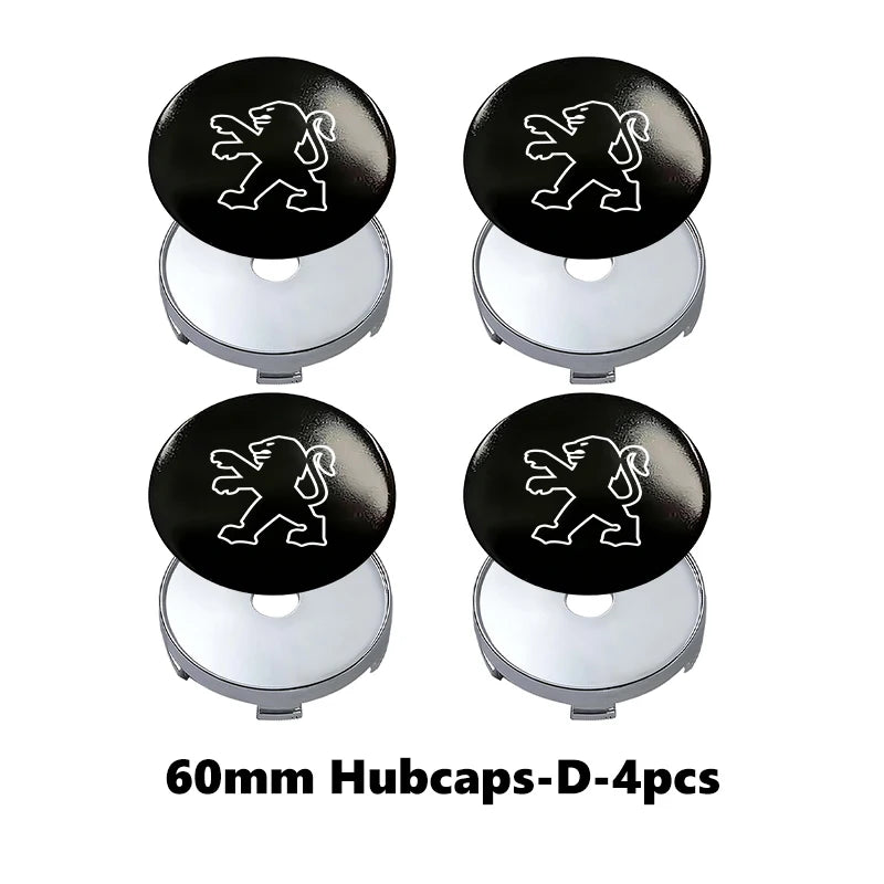 4pcs Car Wheel Center Hub Cap 60mm Universal Anti-Scratch Hub Protector For Peugeot GTLine 308 508 5008 3008 408 206 207 106 406