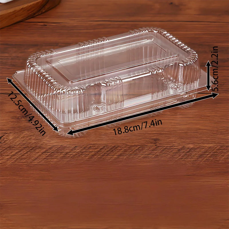 50Pcs 18.8cm Clear Plastic Food Storage Containers with Lids for Pastries, Fruits & Snacks