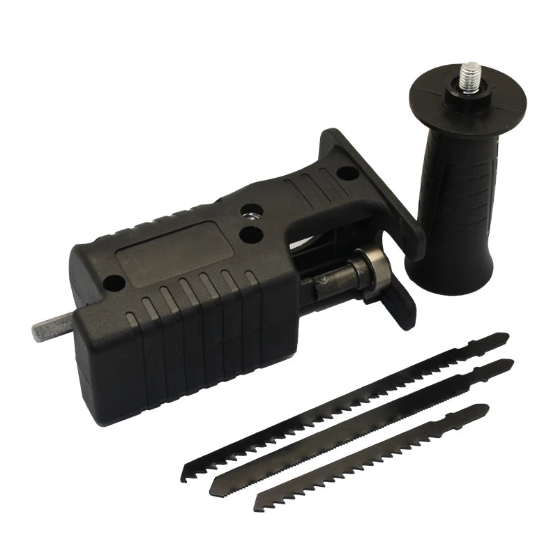 MMAlto Portable Reciprocating Saw Drill Adapter – Converts Drill to Reciprocating Saw | 3 Saw Blades Included | Wood & Metal Cutting | DIY Tool
