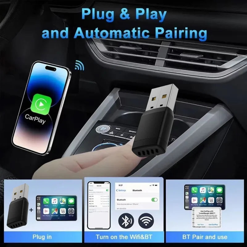2-in-1 Wireless CarPlay & Android Auto Adapter (Multi-Brand)