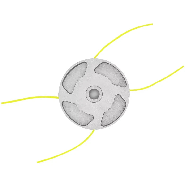 Universal Aluminum Grass Trimmer Head with 4 Lines Brush Cutter Head Thread Nylon Grass Cutting Line Head for Lawn Mower Silver