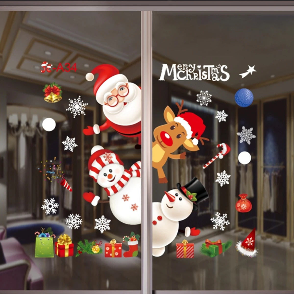 Christmas Wall Window Stickers Marry Christmas Decoration For Home 2026 Christmas Ornaments Xmas Navidad Gift New Year 2026