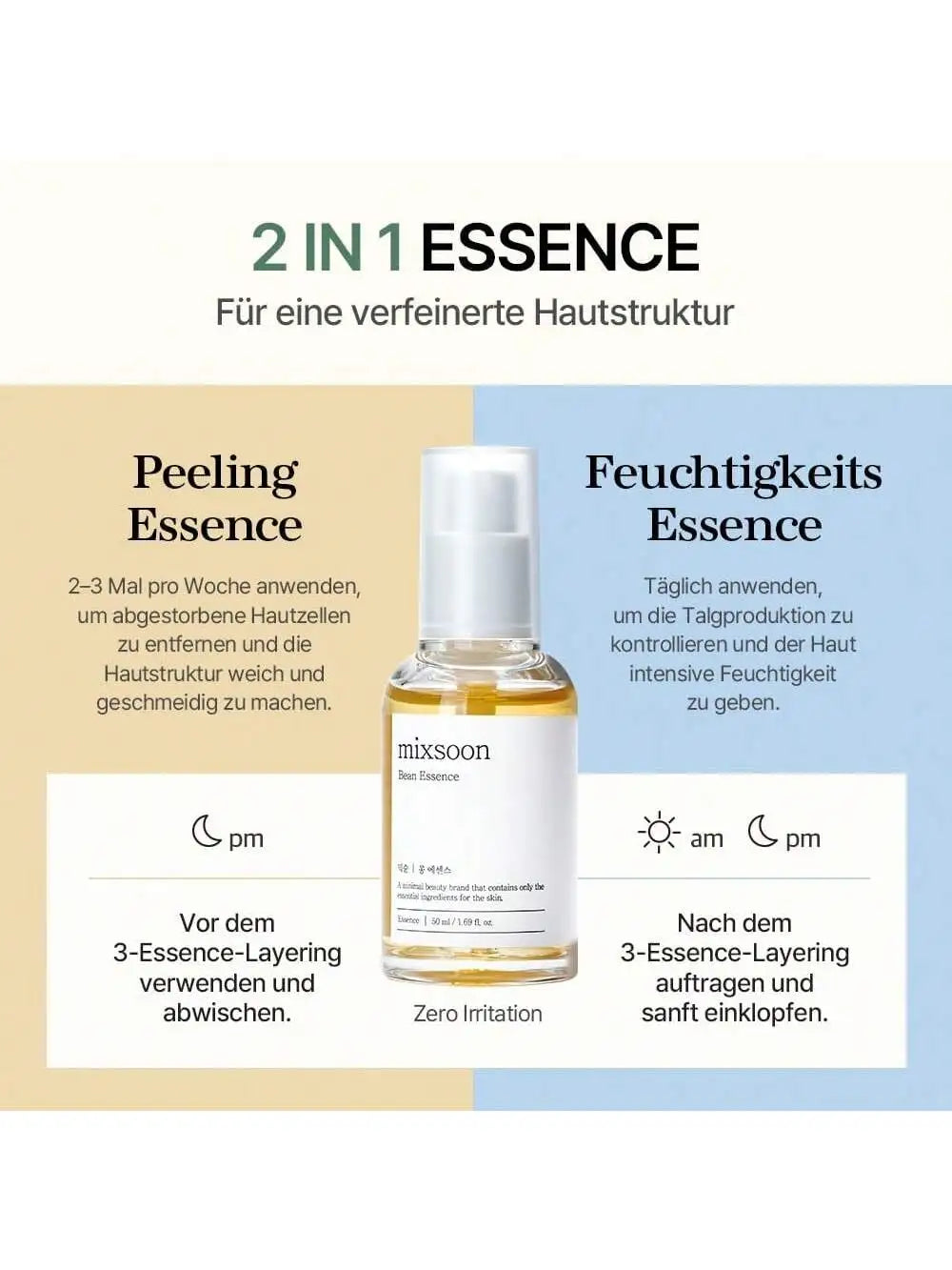 mixsoon Bean Essence-Exfoliating, Hydrating, Fermented Bean Extract,  for Smooth Skin 30ml / 1.01 fl.oz. Korean skincare