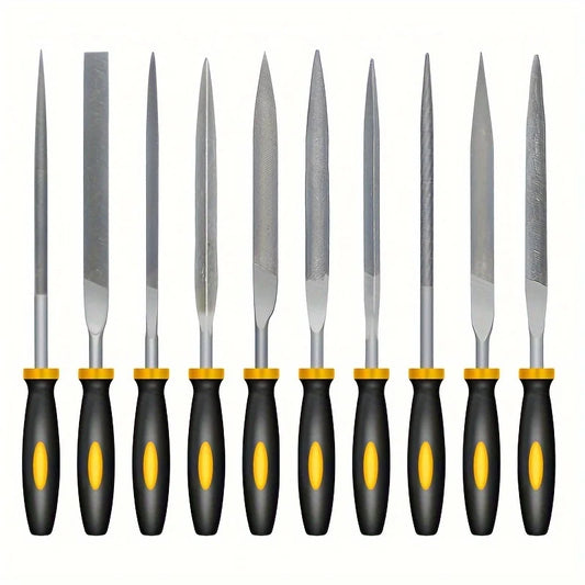 High-Carbon Steel Needle File Set — Precision Files with Ergonomic Handles