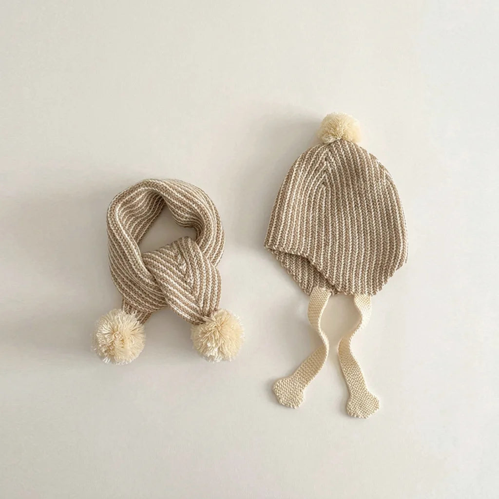 Kids Knit Hat and Scarf Set - Winter Neck Warmer Set 2-6T - photo 8