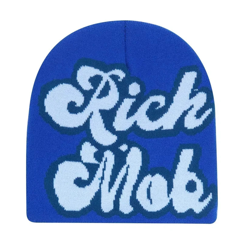 Y2K Letter Knit Beanie, Warm Ski Hat