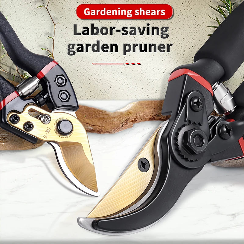 【Effort-Saving Design】Gardening Scissors Branch Pruner, Fine Craftsmanship Garden Pruning Shears, Fruit Tree Pruner, Household Landscaping Pruning Tool, Heavy-Duty Sk5 Blade Pruning Shears