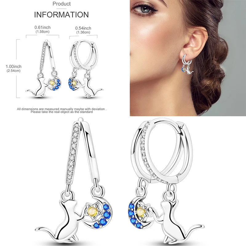 Sparkling Gold Woman Hoop Earrings 925 Sterling Silver Butterfly Colored Zirconium Earrings for Women Jewelry Anniversary Gift