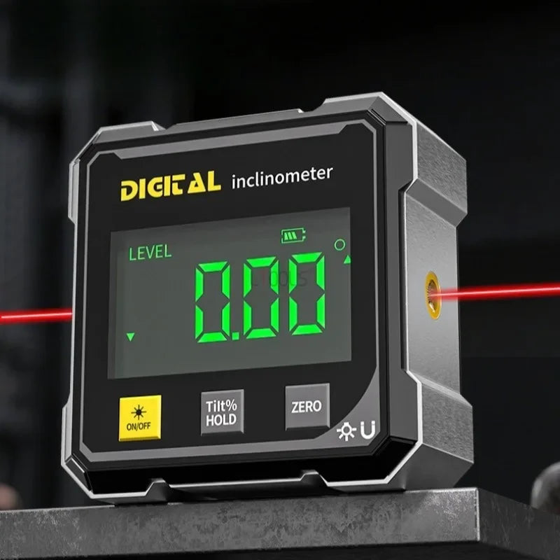 Pocket Digital Level Protractor Inclinometer Professional Digital Display Angle Gauge 360 Degree Magnetic Electronic Level Laser
