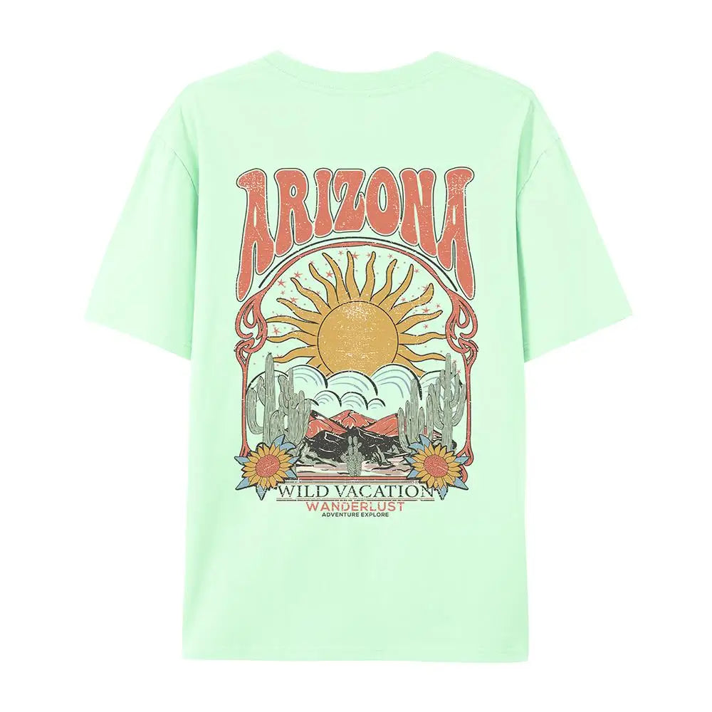 Arizona Scenery Printed Womens T-Shirt Harajuku Personality Tshirt Fashion Casual Clothing Breathable Summer T Shirts Women