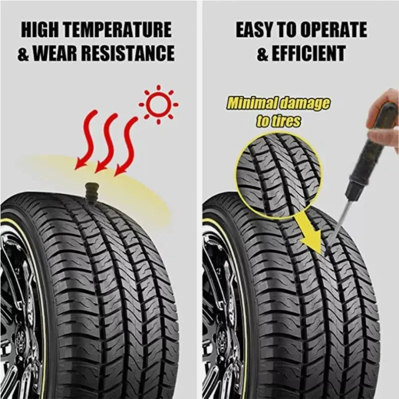60pcs Tire Repair Kit with Screwdriver Storage Box DIY Flat Tire Repair Car Truck Motorcycle Home Bike Plug Patch Rubber Nails