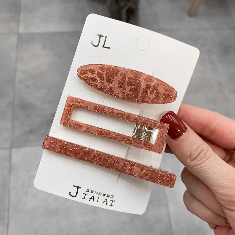 UXSL Girls Hairpins Cute Cat Acetate Hair Clips Headdress Womens Water Drop Leopard Print Barrettes Hair Accessories Gift