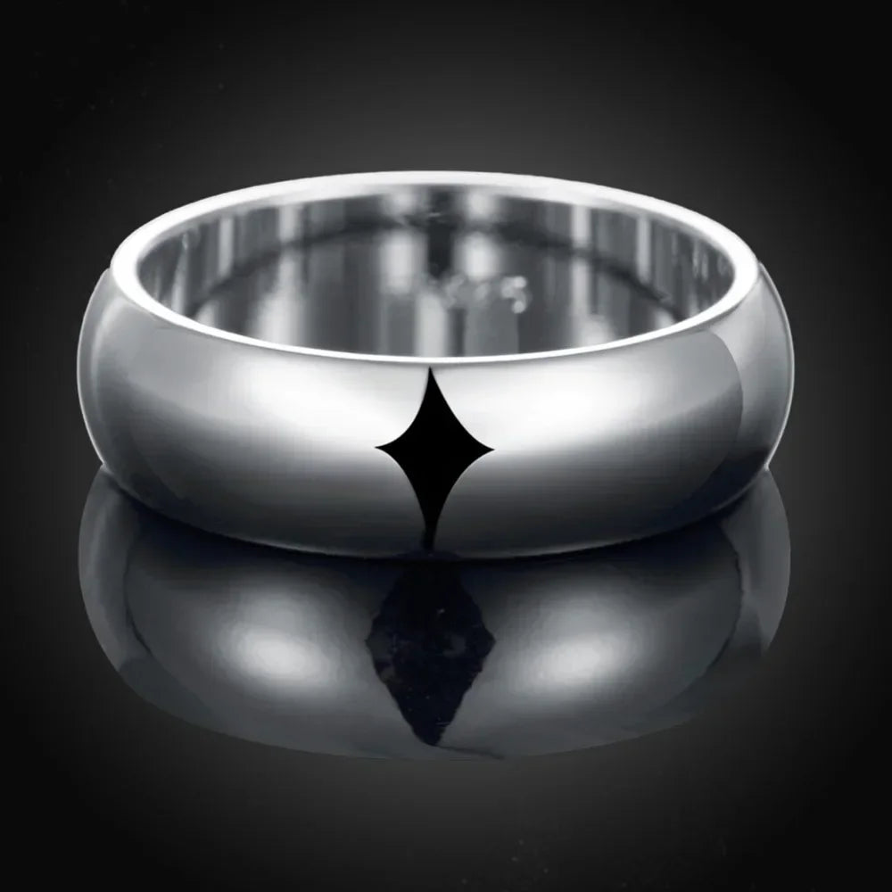 925 Sterling Silver Smooth Round Ring for Women - Sizes 5-11