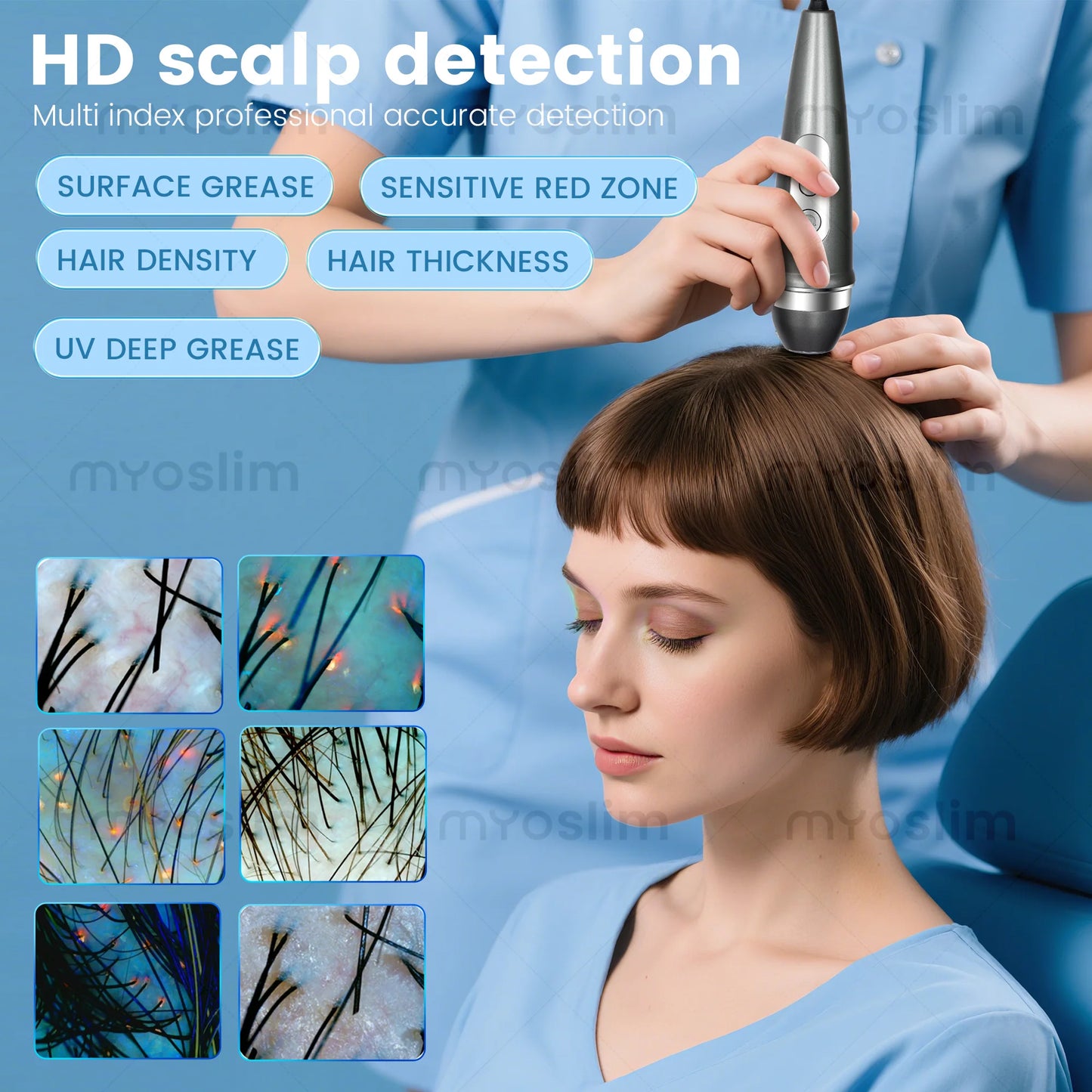21.5 Inch 3D Facial Skin Analyzer Machine AI 8 Light Spectrum Skin Care Scanner for Business Hair Analysis Beauty Care