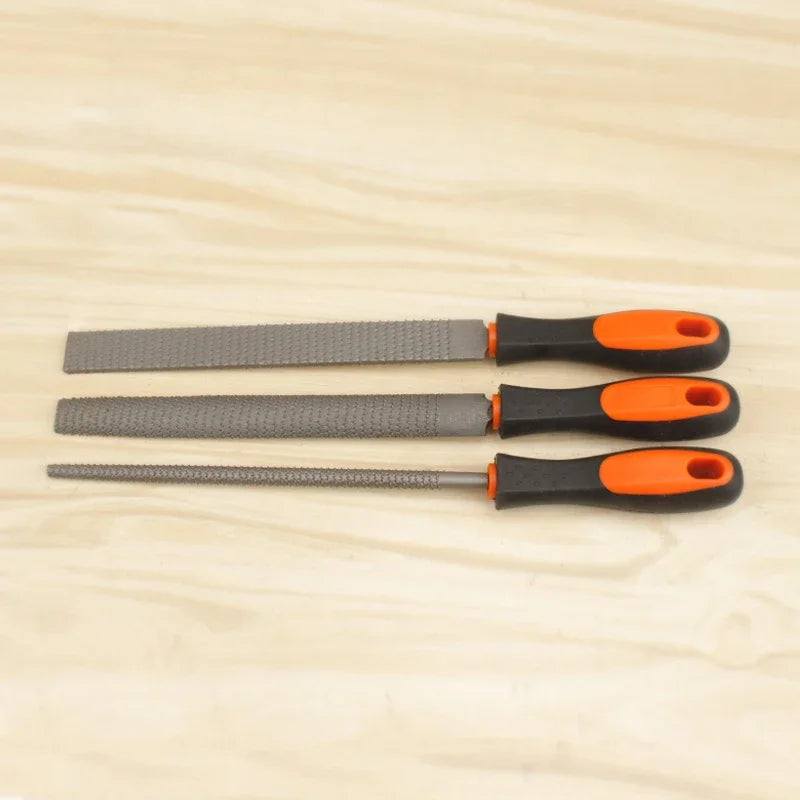 8" Wood Rasp Files Coarse-Teeth Woodworking Filing Round Flat Half-Round File