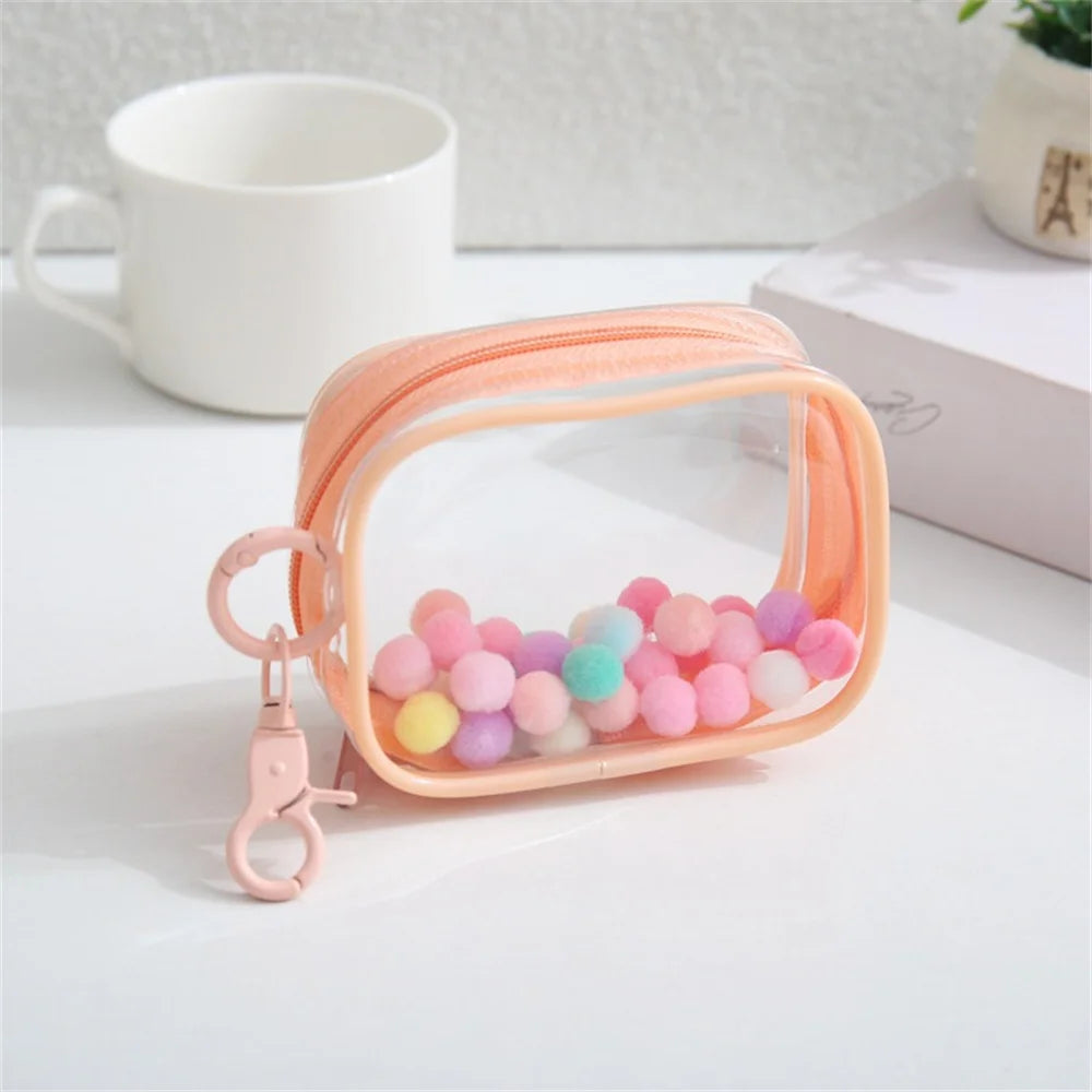 Storage Bag Small Square/Round Clear Lightweight Multipurpose Compact Case Dustproof Charger Protector Pouch Zipper Gift Bags