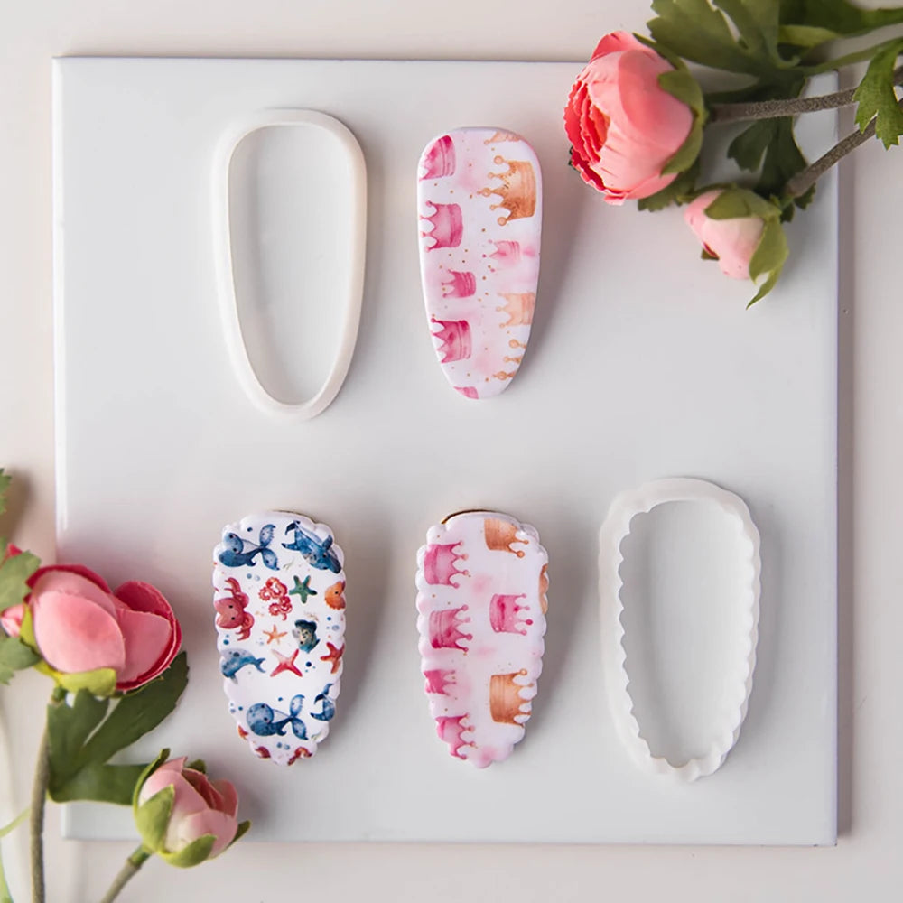 1PC Various Styles Geometric Shape Flower Tile Pattern Polymer Clay Mould Hairpin Embossing Clay Mold Jewelry Making Clay Tools