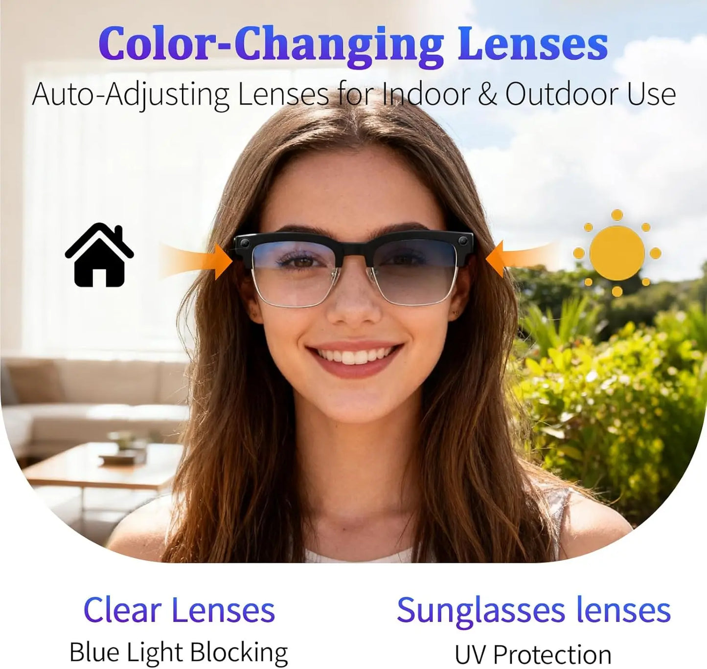 Smart Camera Glasses — 800W Video Recording with Voice Translation