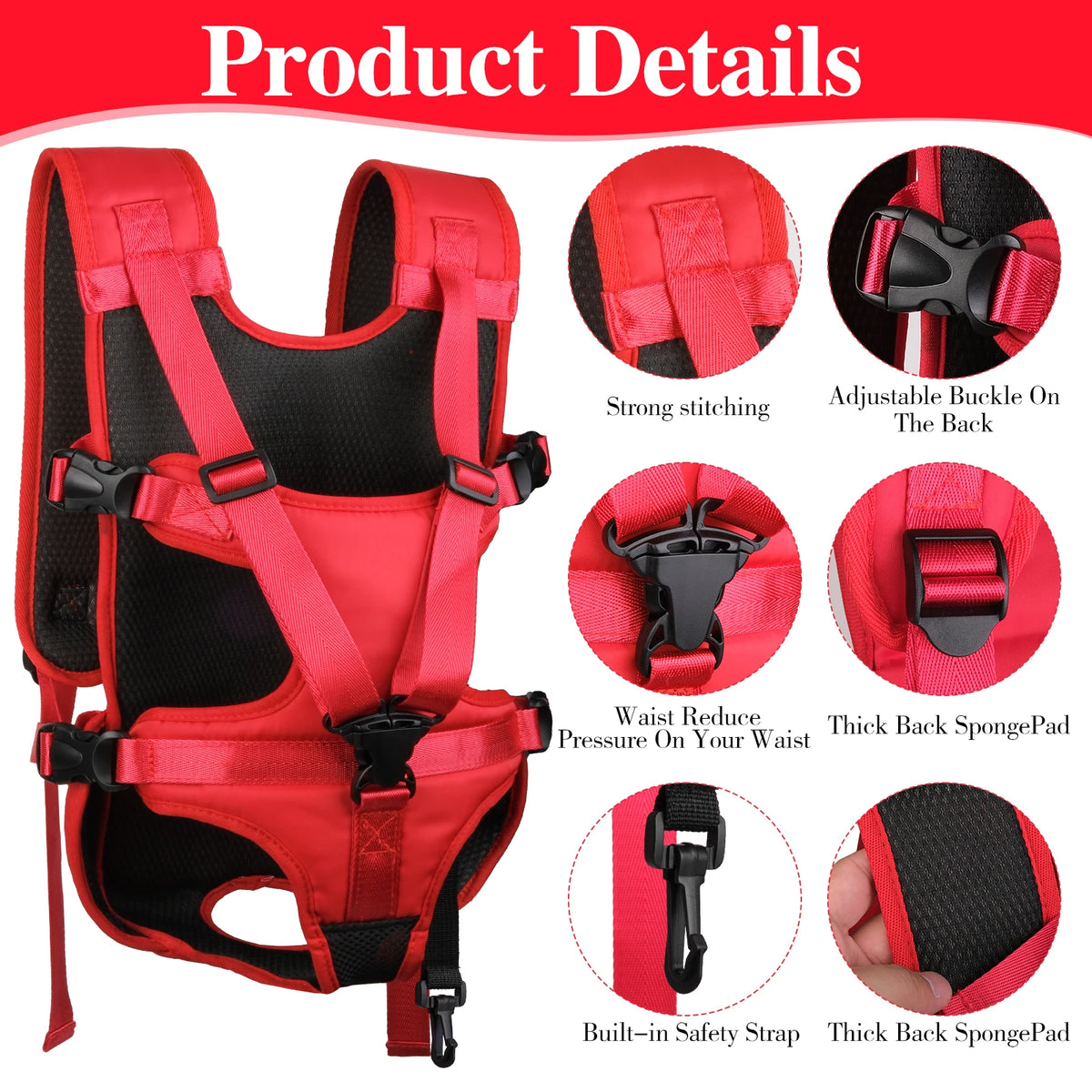 Adjustable Dog Chest Carrier - Front Backpack for Small Dogs – photo 4
