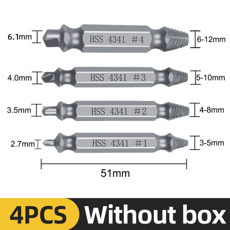 TOOLEYE Damaged Screw Extractor Set Center Drill Bit Set Woodworking Tools Broken Bolt Extractor Bolts Screws Remover Extractor