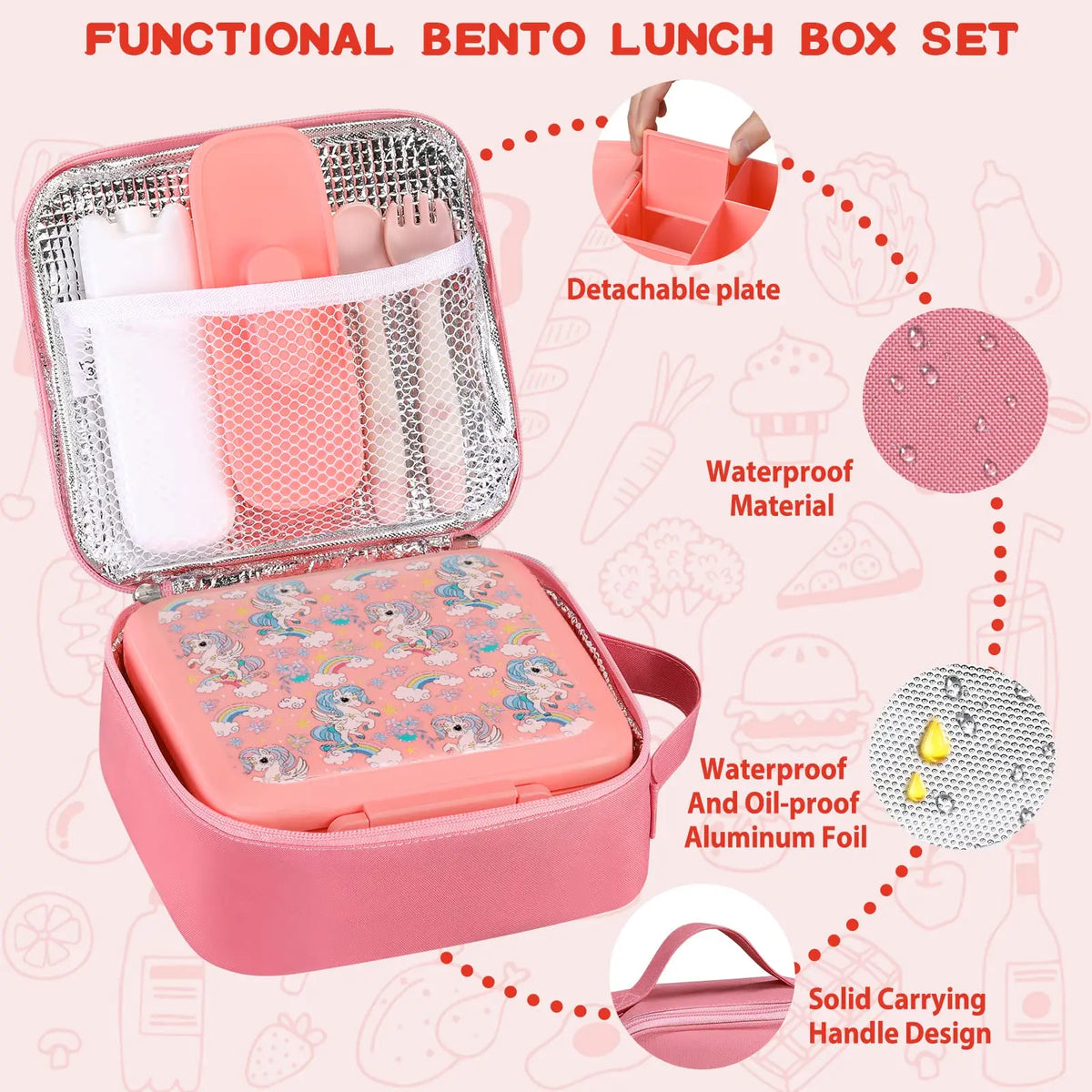 Kids Bento Lunch Kit - Food Jar, Lunch Bag, Ice Pack & Cutlery - photo 3