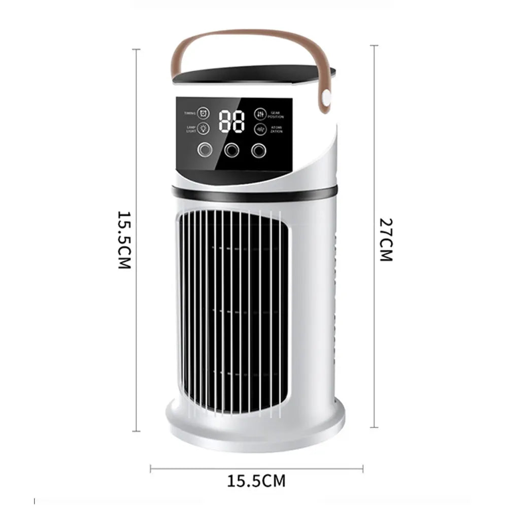 Portable Misting Desk Fan – Quiet Air Cooler with Humidifier & Timer for Home & Office