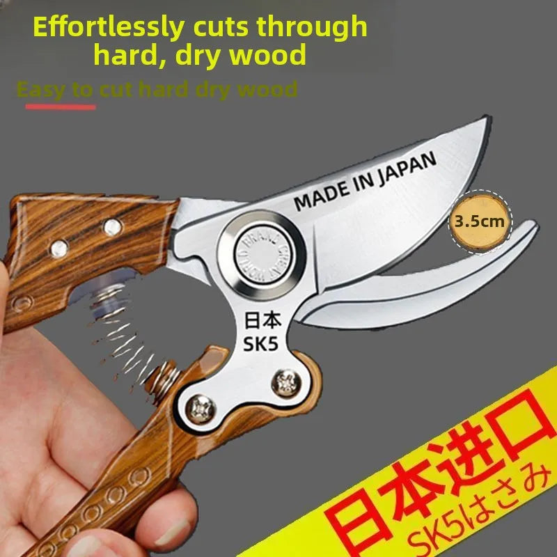 SK5 Steel Garden Pruning Shears – Heavy-Duty Fruit Tree & Thick Branch Flower Shears
