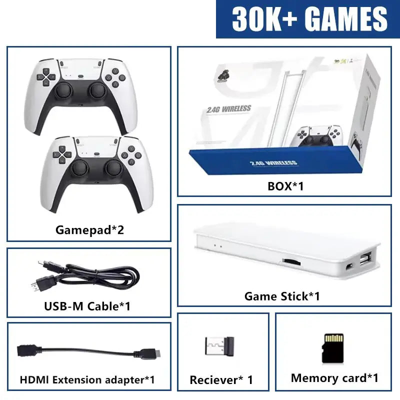 Wireless Gamepads M15 Game Stick Mini TV Handheld Game Console Video Game 256G 20000Plus Retro Game HD Output Two Player for PS1