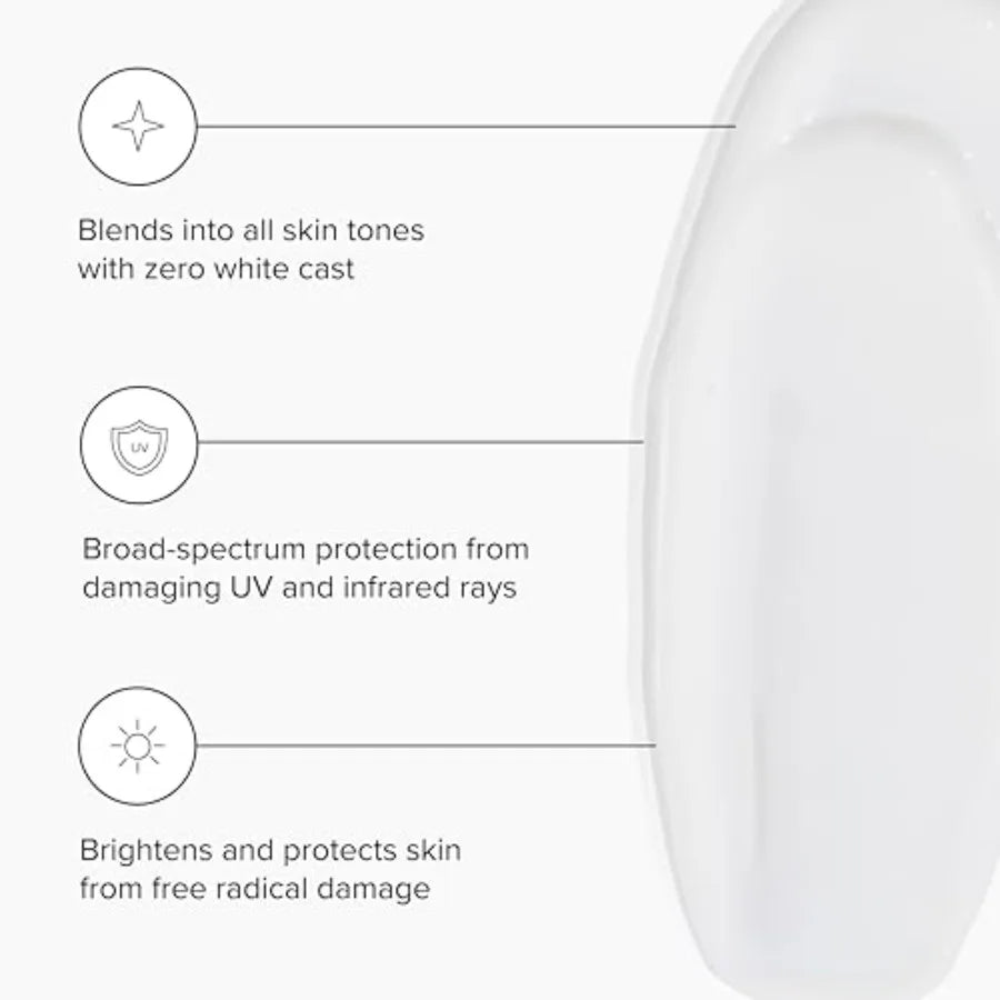 Facial sunscreen for daily use, mineral-based, light beige tint, broad-spectrum UVA/UVB protection SPF 46 with anti-aging moist