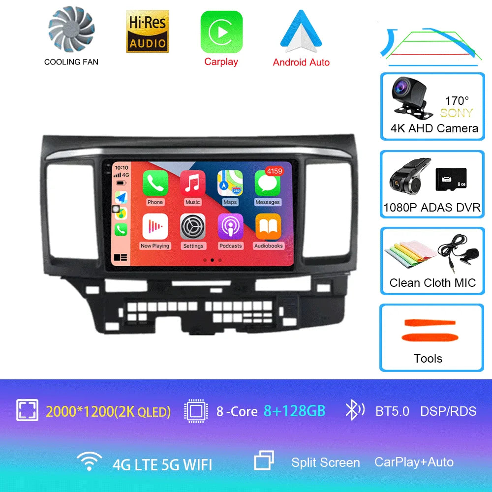 9" Android Car Stereo for Mitsubishi Lancer 9, 10 & X (2008–2016) — CarPlay, Android Auto, GPS, Touchscreen
