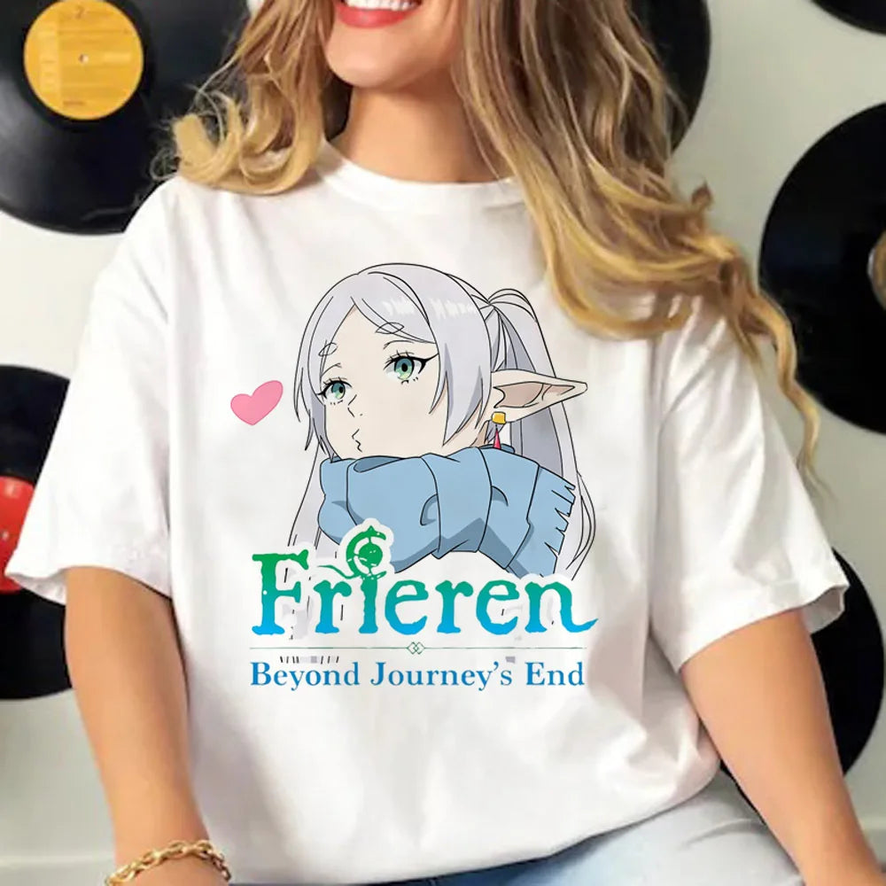 Frieren Tee women Y2K harajuku t-shirts female funny comic clothing