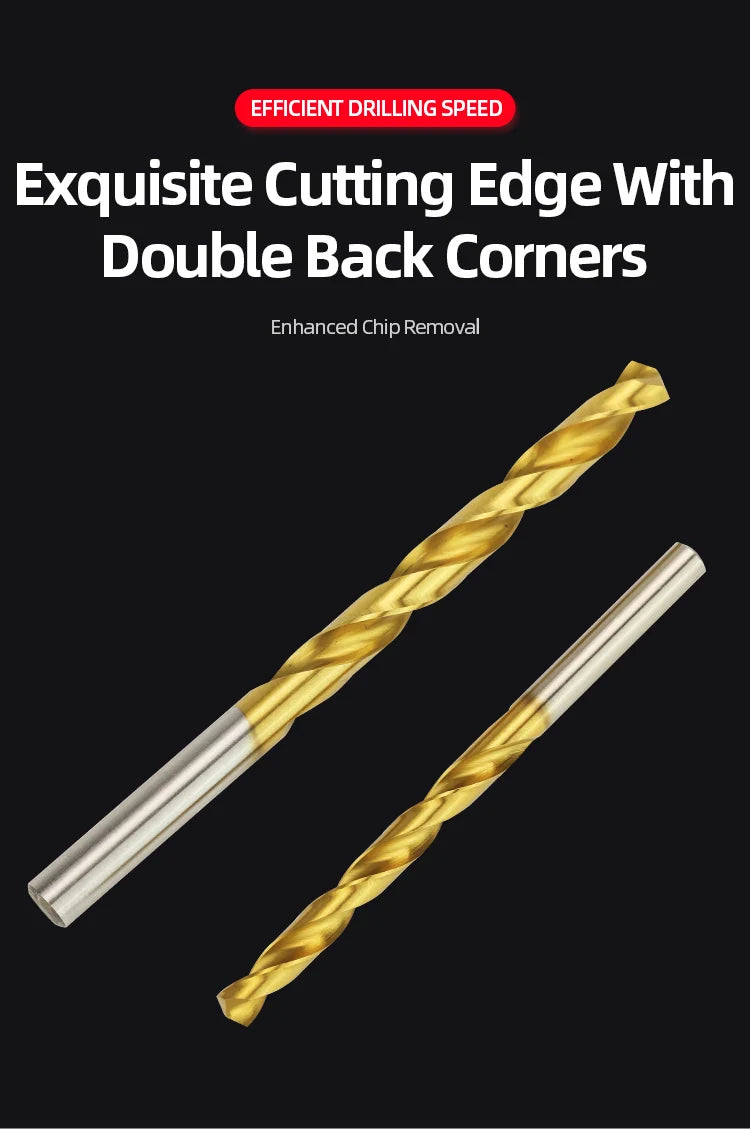 Titanium Coated HSS Twist Drill Bits for Metal