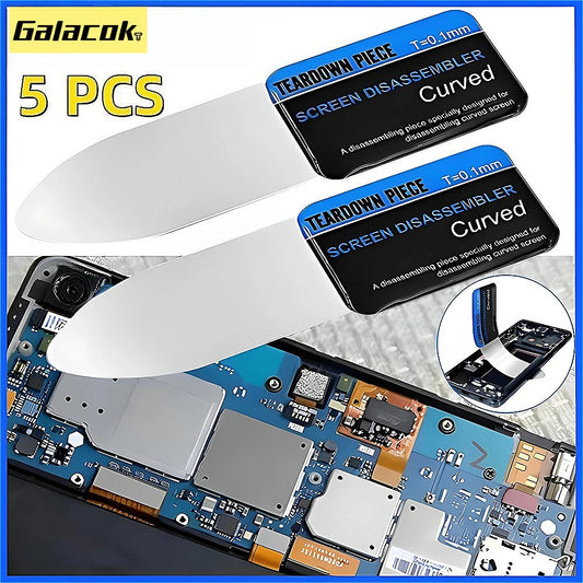 1-20Pcs Mobile Phone Curved LCD Screen Spudger Opening Pry Card Tools Ultra Thin Flexible Mobile Phone Disassemble Steel Metal