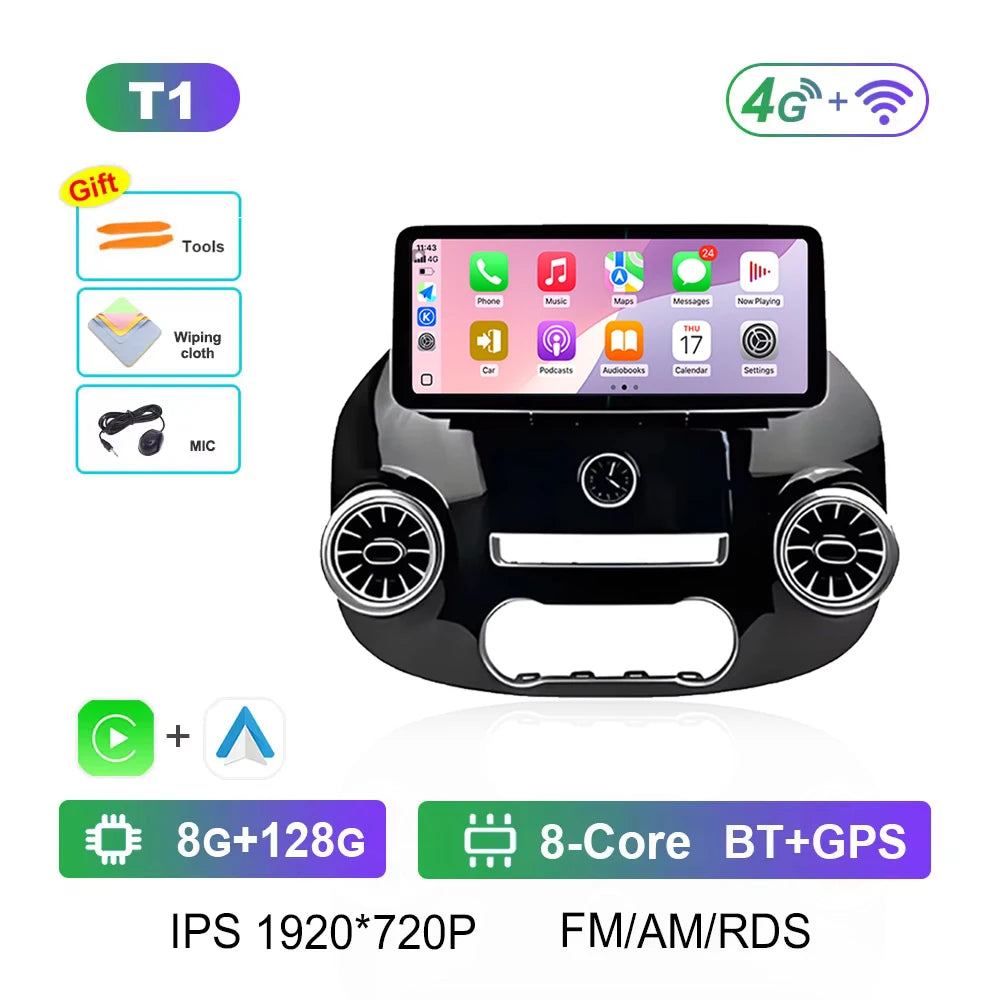 Smart System Android 14 for Mercedes Benz Vito W447 2014 - 2022 Car Video Radio Multimedia Player Cooling fan Bluetooth