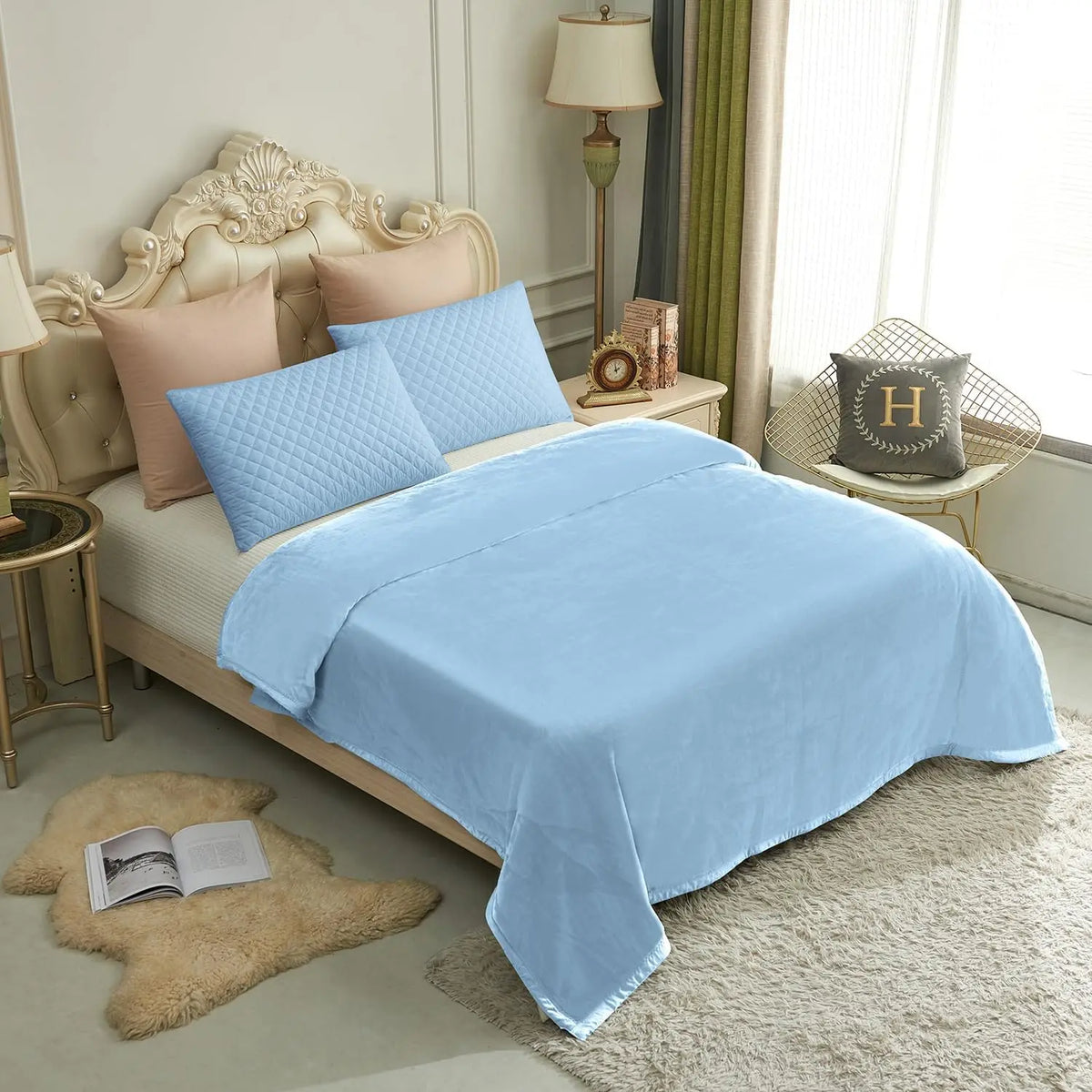 Reversible Faux Mink Throw Blanket, Printed Plush
