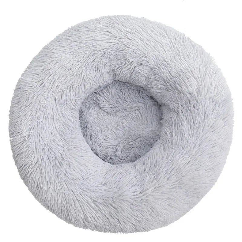 Round Plush Pet Bed — Super-Soft Washable Bed for Cats & Dogs (40–90cm)