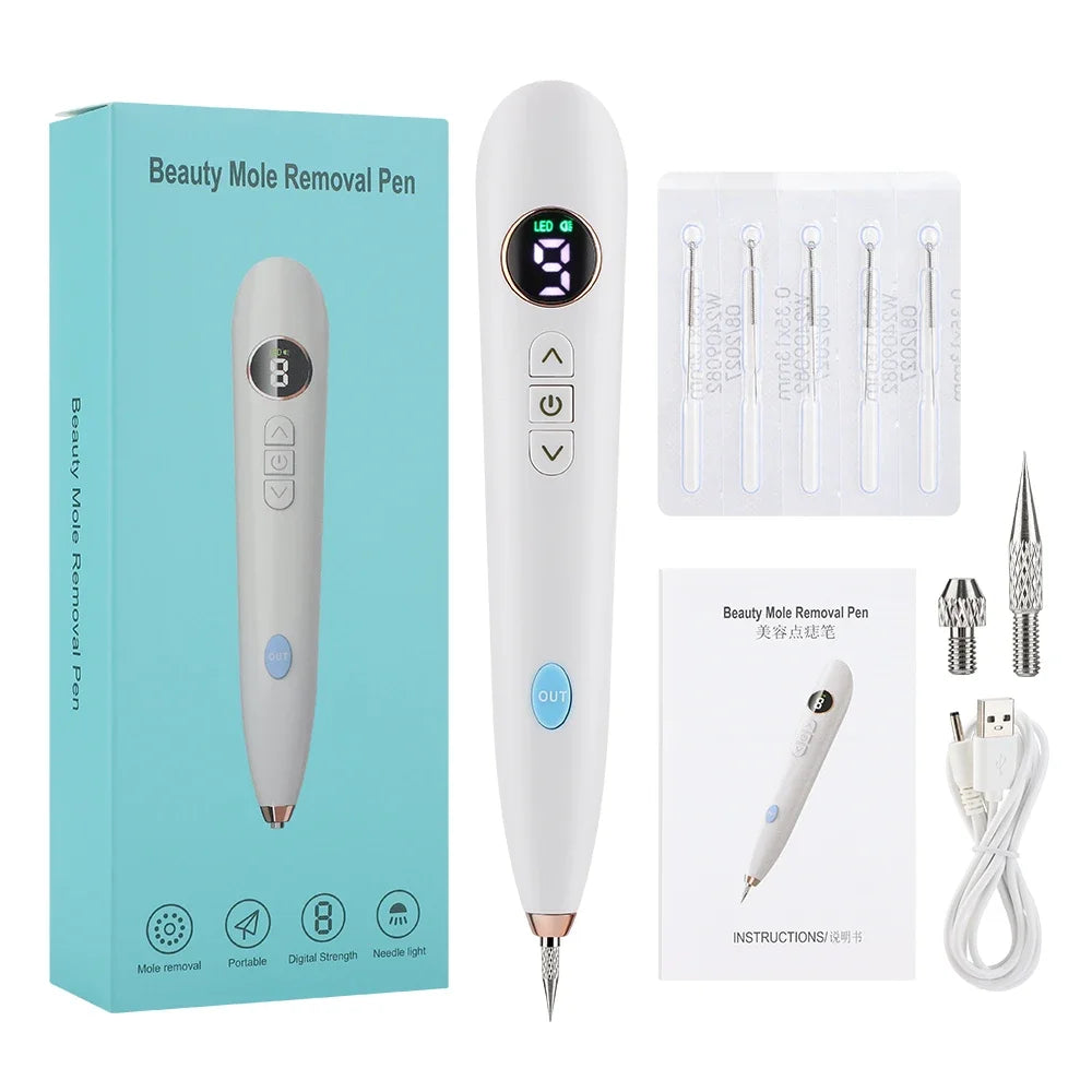 Laser Tattoo Mole Removal Pen 9 Modes LCD Plasma Pen Skin Care Tools Tag Removal Freckle Wart Dark Spot Remover Beauty Care Tool