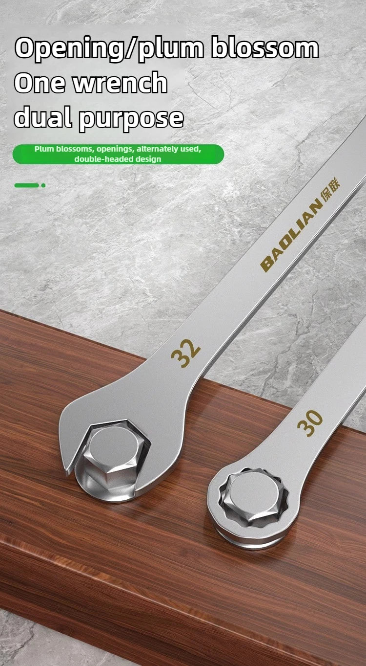 Ultra-thin Wrench Large Open-end Wrench Plum Dual-purpose Wrench Wholesale 4-27MM Cross-border Thin Section Dual-purpose